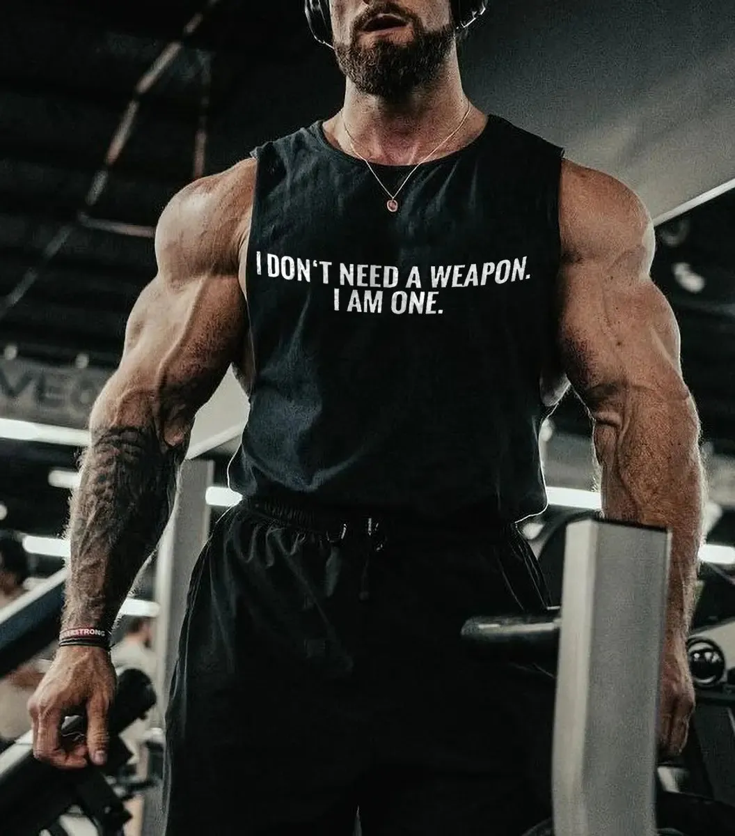 I don't need a weapon Printed Men's Vest sold by Polyalien