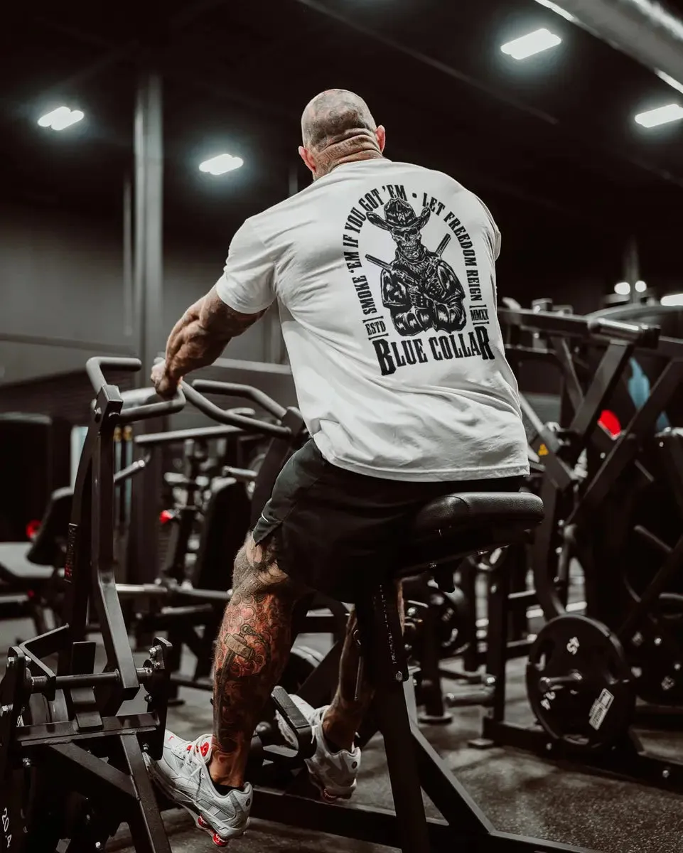 Smoke em if you got'em ,let freedom reign Print Men's T-shirt sold by Polyalien