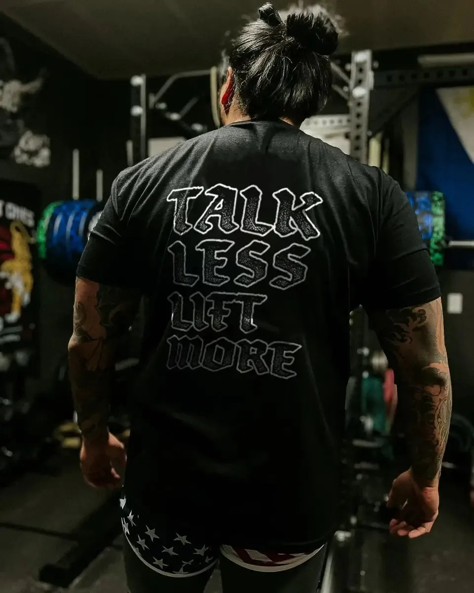 Talk less Lift more Print Men's T-shirt sold by Polyalien