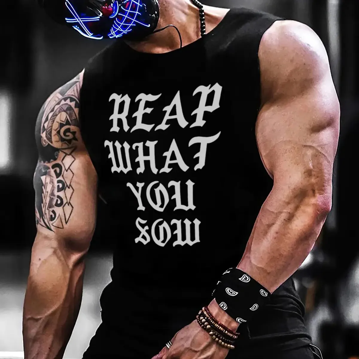 Repeat what you sow Printed Men's Vest sold by Polyalien