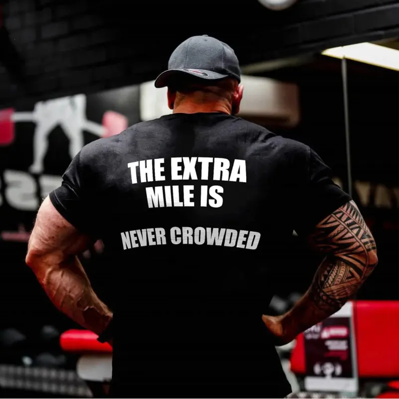 The extra mile is never crowded  Print Men's T-shirt sold by Polyalien