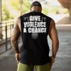 Give violence a chance   Printed Men's Vest sold by Polyalien