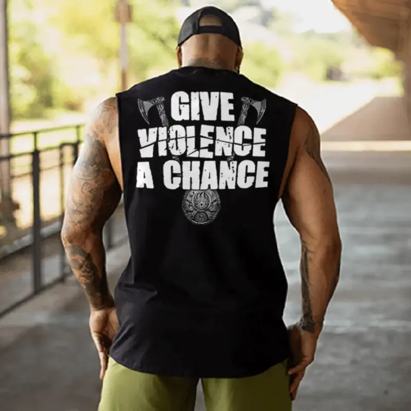 Give violence a chance   Printed Men's Vest sold by Polyalien