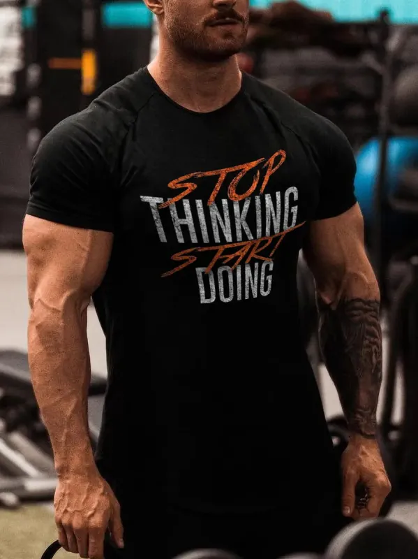Stop thinking, start doing Print Men's T-shirt sold by Polyalien