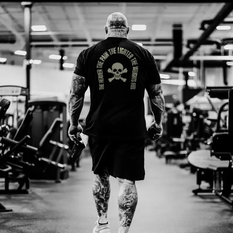 The heavier the pain the lighter the weights feel  Print Men's T-shirt sold by Polyalien
