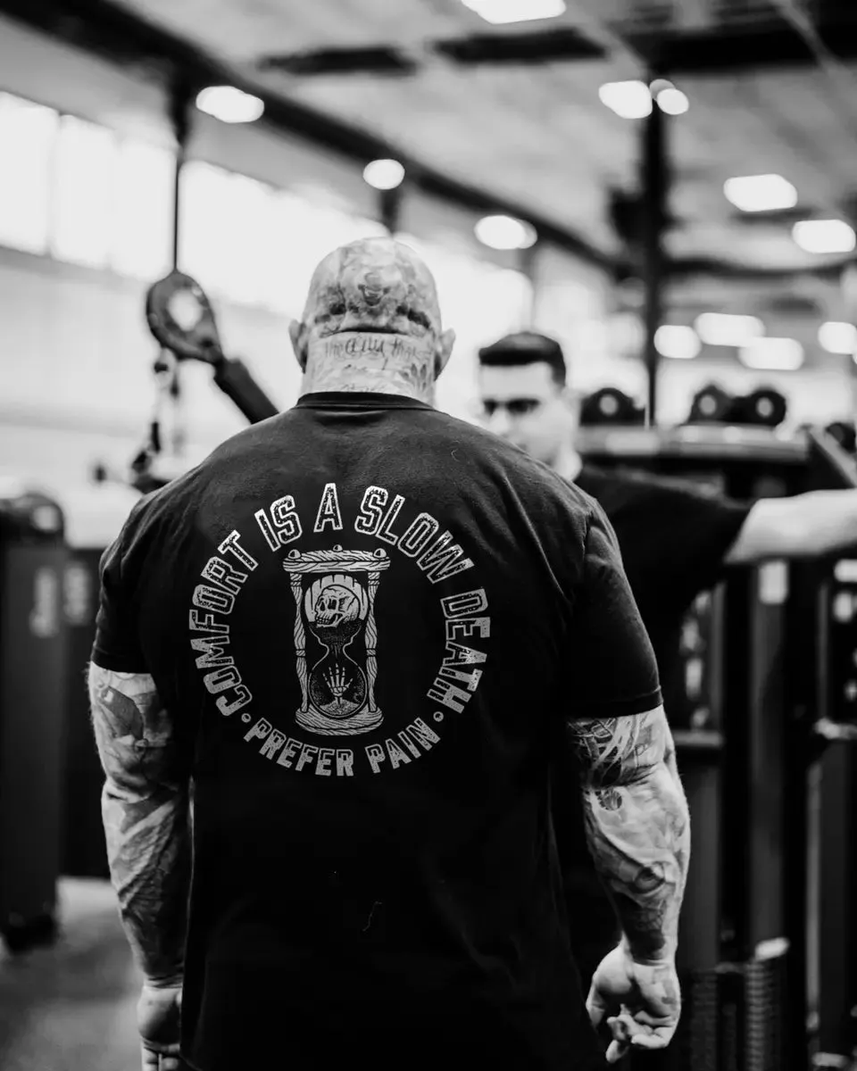 Comfort is a slow death Print Men's T-shirt sold by Polyalien