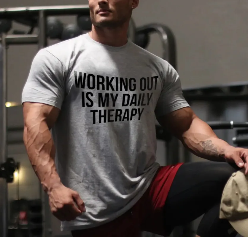 Working out Print Men's T-shirt sold by Polyalien