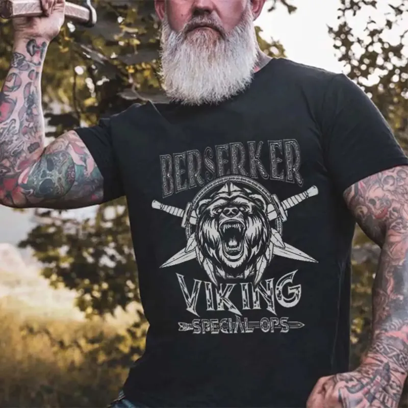 Viking Berserker Printed Men's T-shirt made by Polyalien