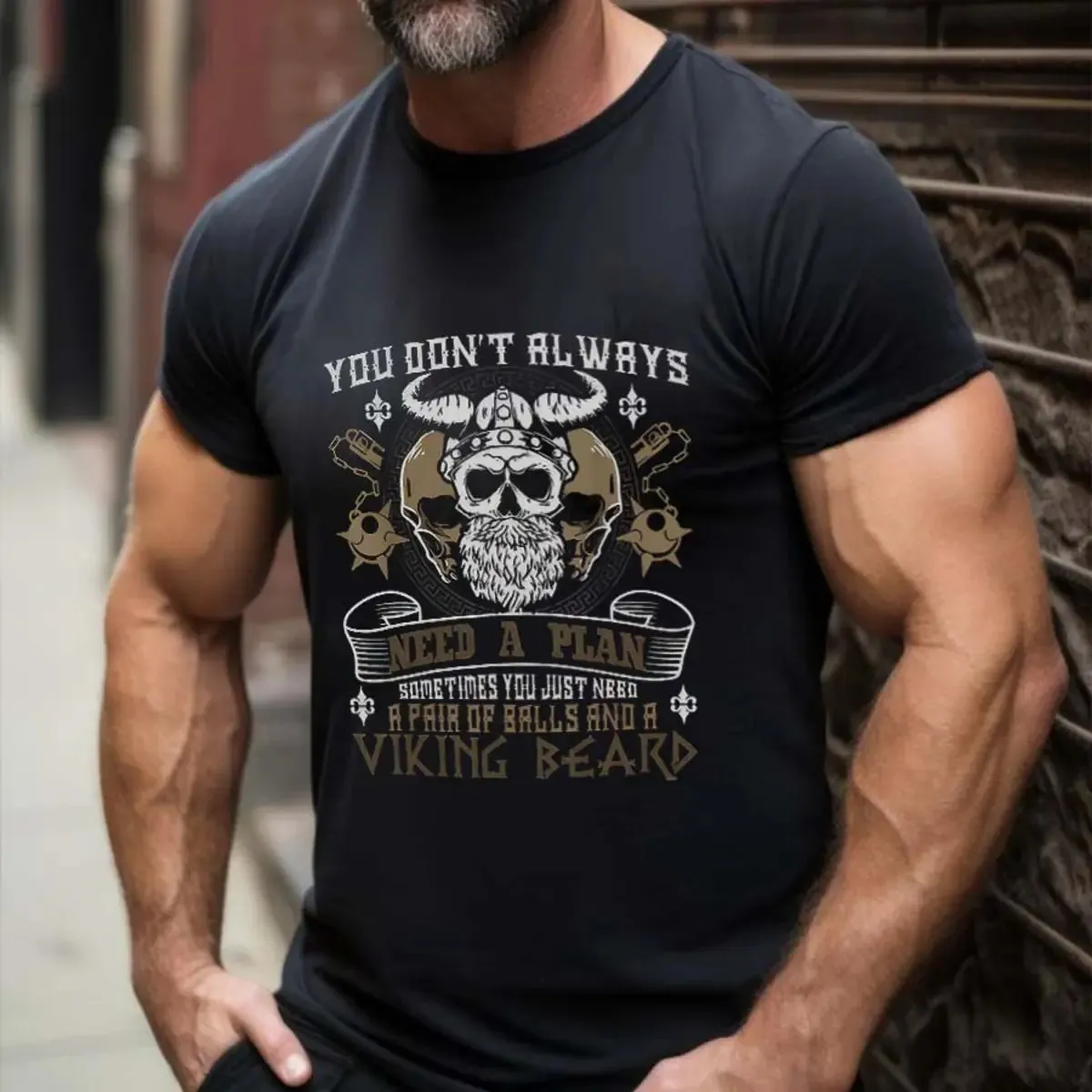Viking You Don't Always Need A Plan Printed Men's T-shirt sold by Polyalien