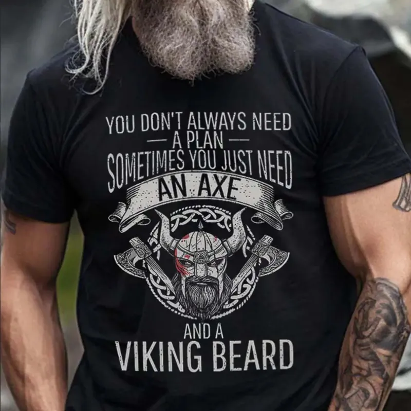 Viking You Don't Always Need A Plan Printed Men's T-shirt sold by Polyalien