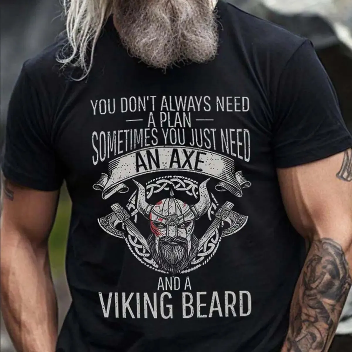 Viking You Don't Always Need A Plan Printed Men's T-shirt sold by Polyalien