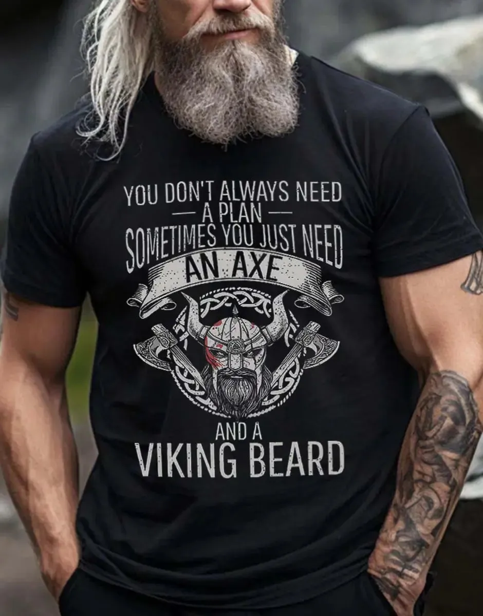 Viking You Don't Always Need A Plan Printed Men's T-shirt sold by Polyalien product image thumbnail 2
