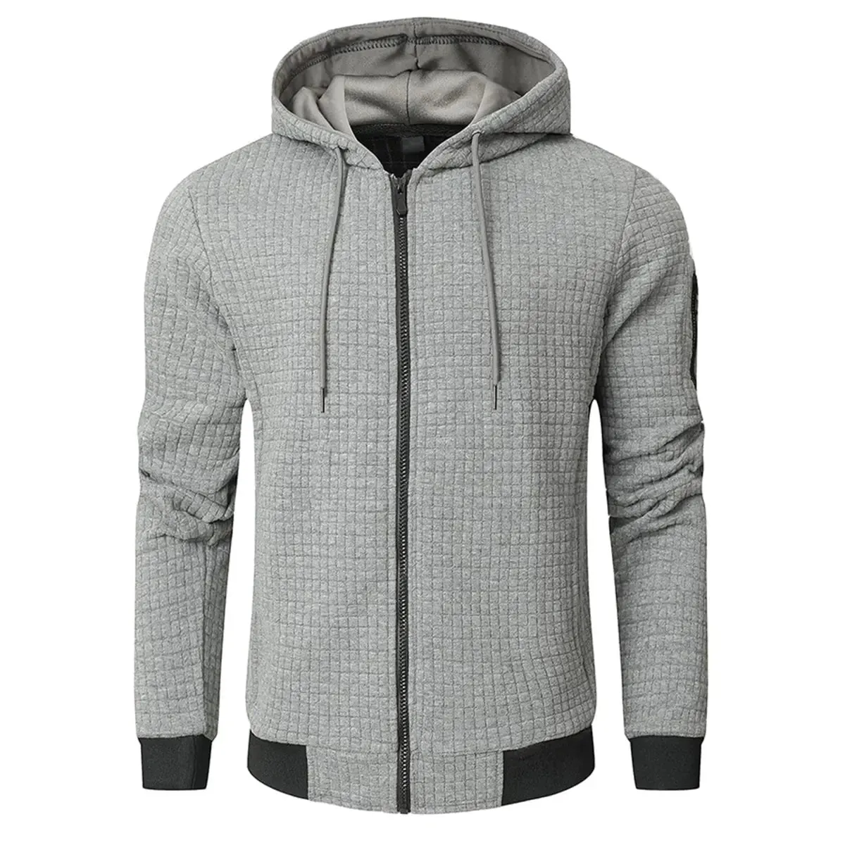 Men's Casual Ribbed Drawstring Engineered Warmth Hoodie sold by Polyalien product image thumbnail 2