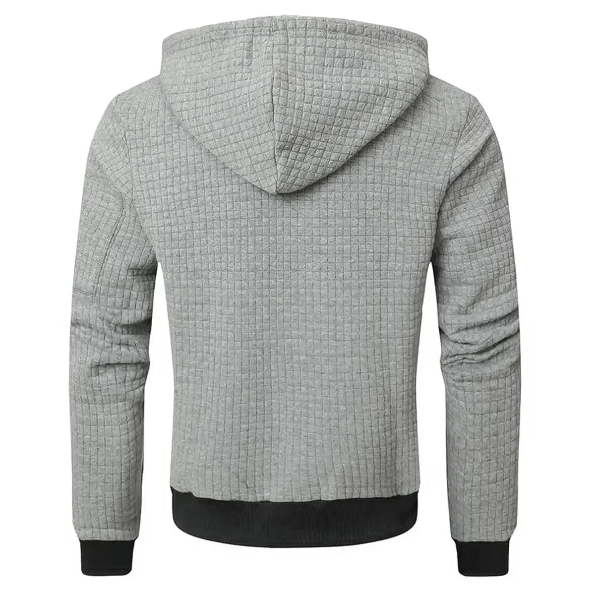 Men's Casual Ribbed Drawstring Engineered Warmth Hoodie sold by Polyalien product image thumbnail 3