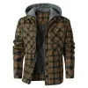 Men's Plaid Hooded Flannel Jacket sold by Polyalien