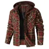 Men's Plaid Hooded Flannel Jacket sold by Polyalien