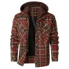 Men's Plaid Hooded Flannel Jacket sold by Polyalien