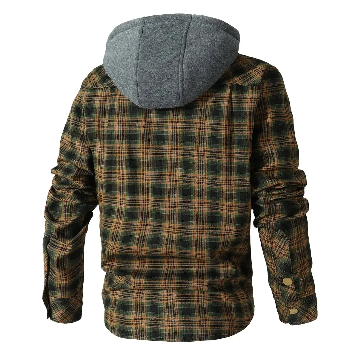 Men's Plaid Hooded Flannel Jacket sold by Polyalien product image thumbnail 3