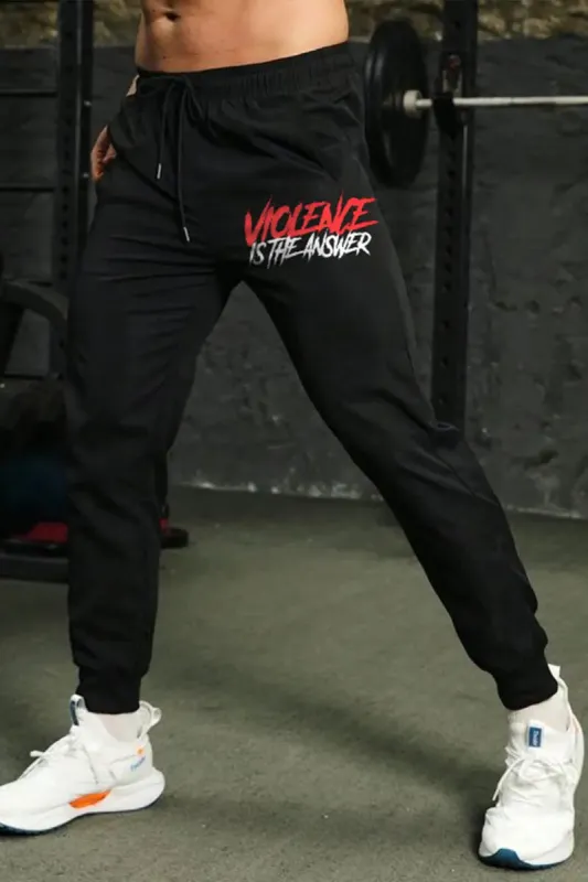 Violence Is The Answer Print Men's Sweatpants sold by Polyalien