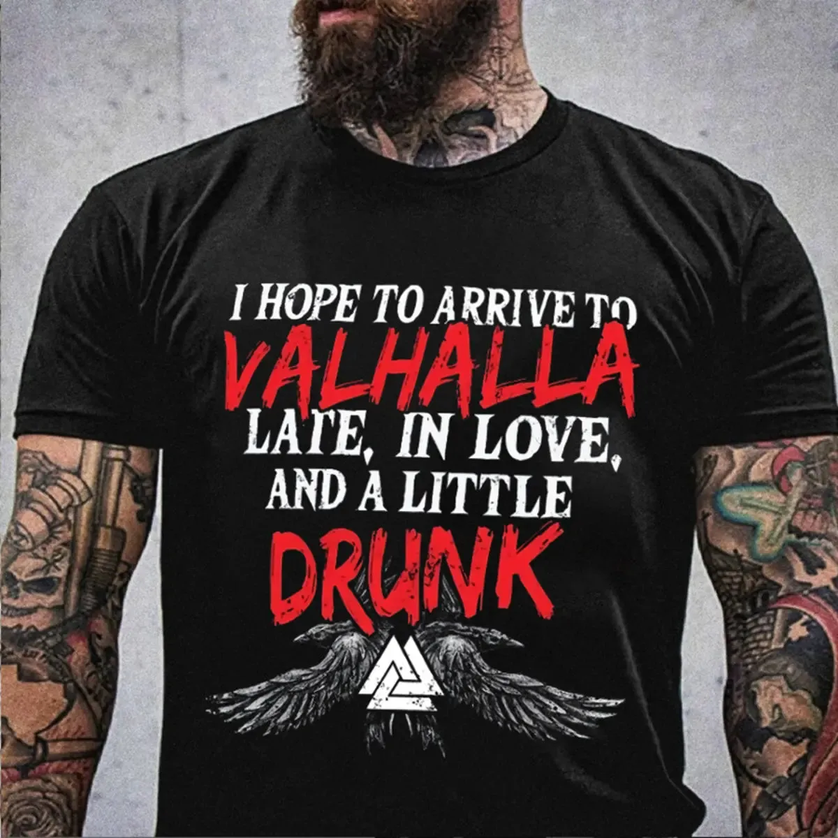 Viking I Hope To Arrive To Valhalla Printed Men's T-shirt sold by Polyalien