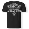 A Man Who Doesn't Spend Time Printed Men's T-shirt sold by Polyalien