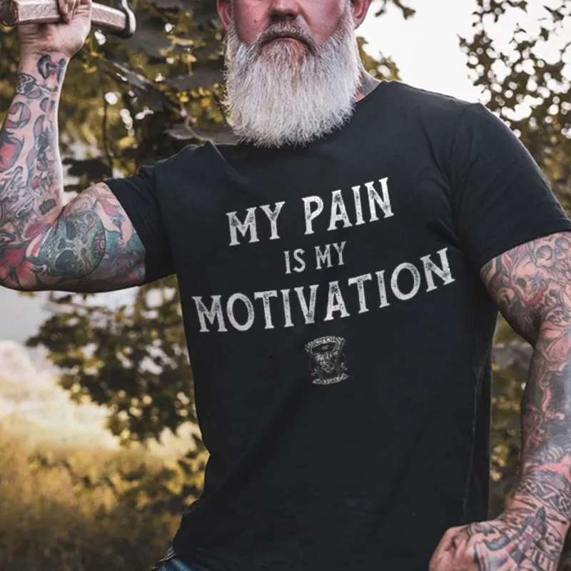 Viking My Pain Is My Motivation Men's T-shirt sold by Polyalien