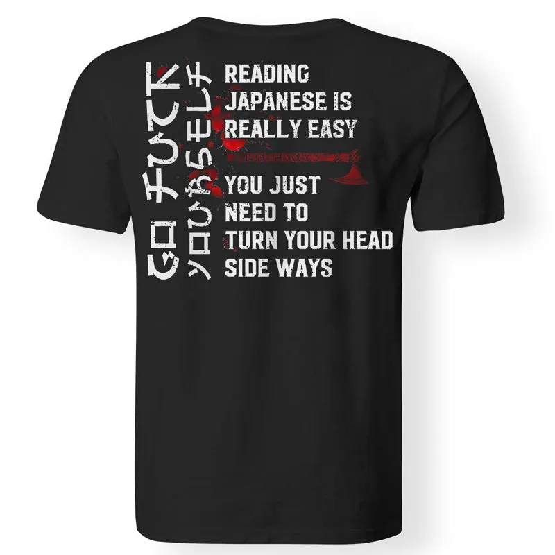 Vikings Reading Japanese Is Really Easy Men's T-shirt sold by Polyalien product image thumbnail 2