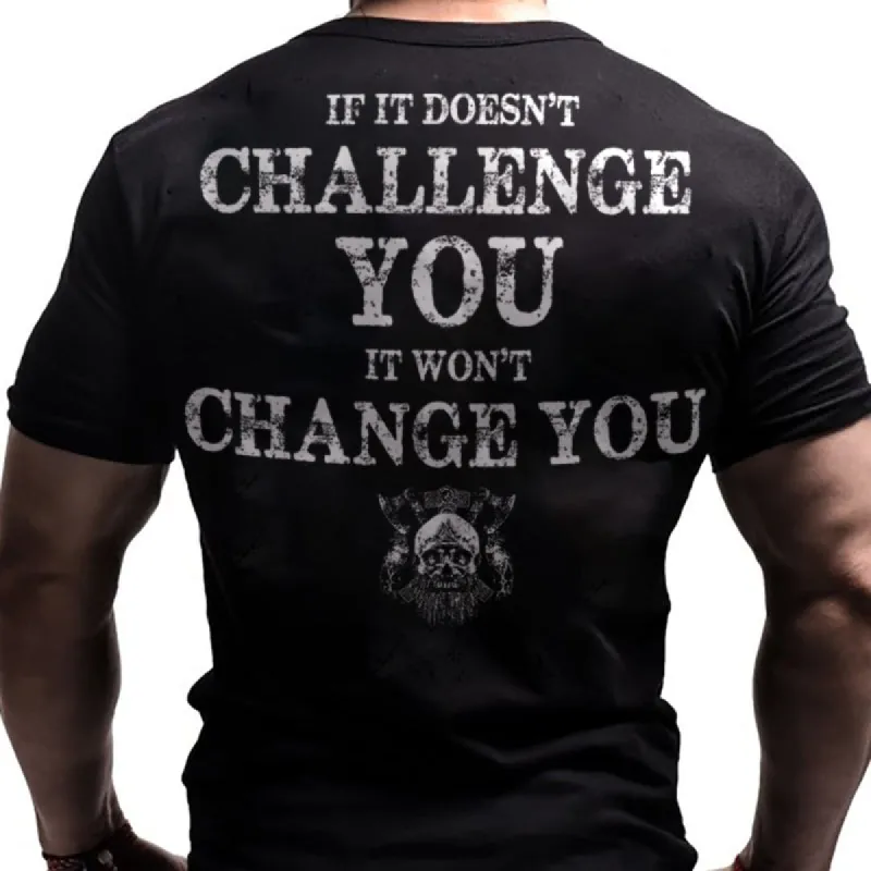 Vikings If It Doesn't Challenge You  Men's T-shirt sold by Polyalien