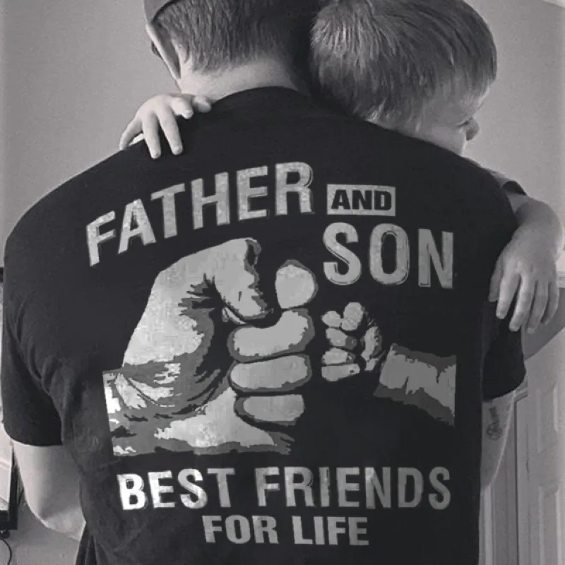 Father And Son Best Friends For Life Printed Men's T-shirt Sold Out sold by Polyalien