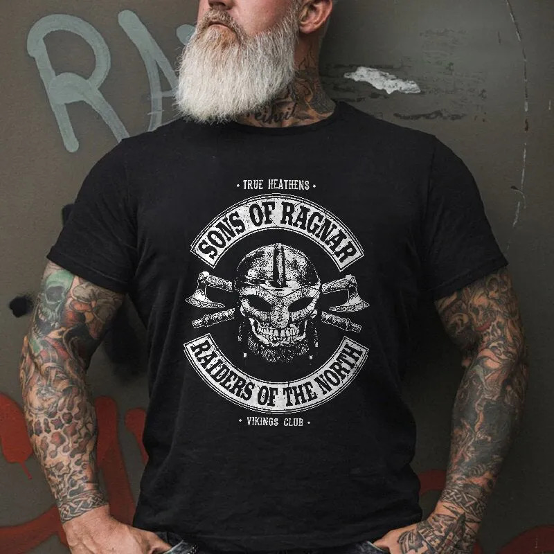 Viking Sons Of Ragnar Raiders Of The North Printed Men's T-shirt sold by Polyalien
