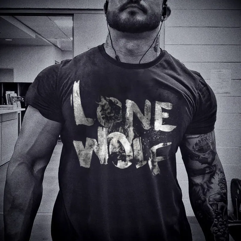 Lone Wolf's Howling Printed Men's T-shirt sold by Polyalien