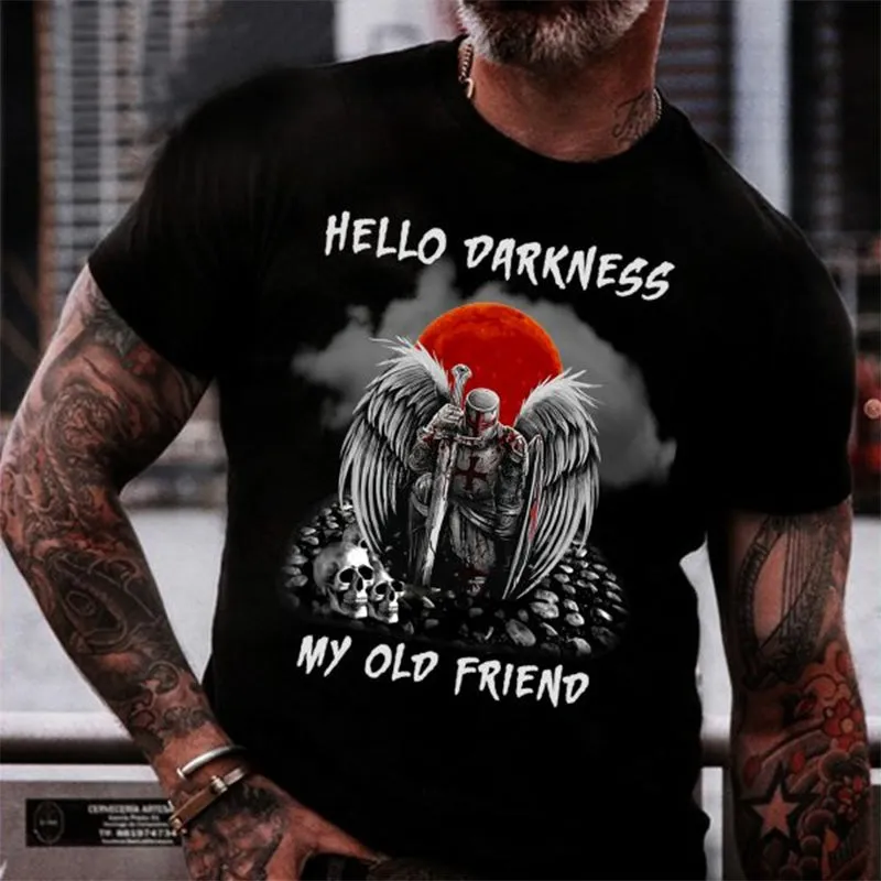 Vikings Hello Darkness My Old Friend Printed Men's T-shirt sold by Polyalien