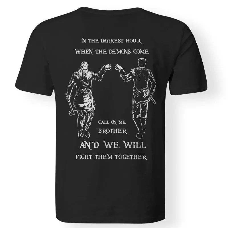 Viking Fight Them Together Printed Men's T-shirt sold by Polyalien product image thumbnail 2