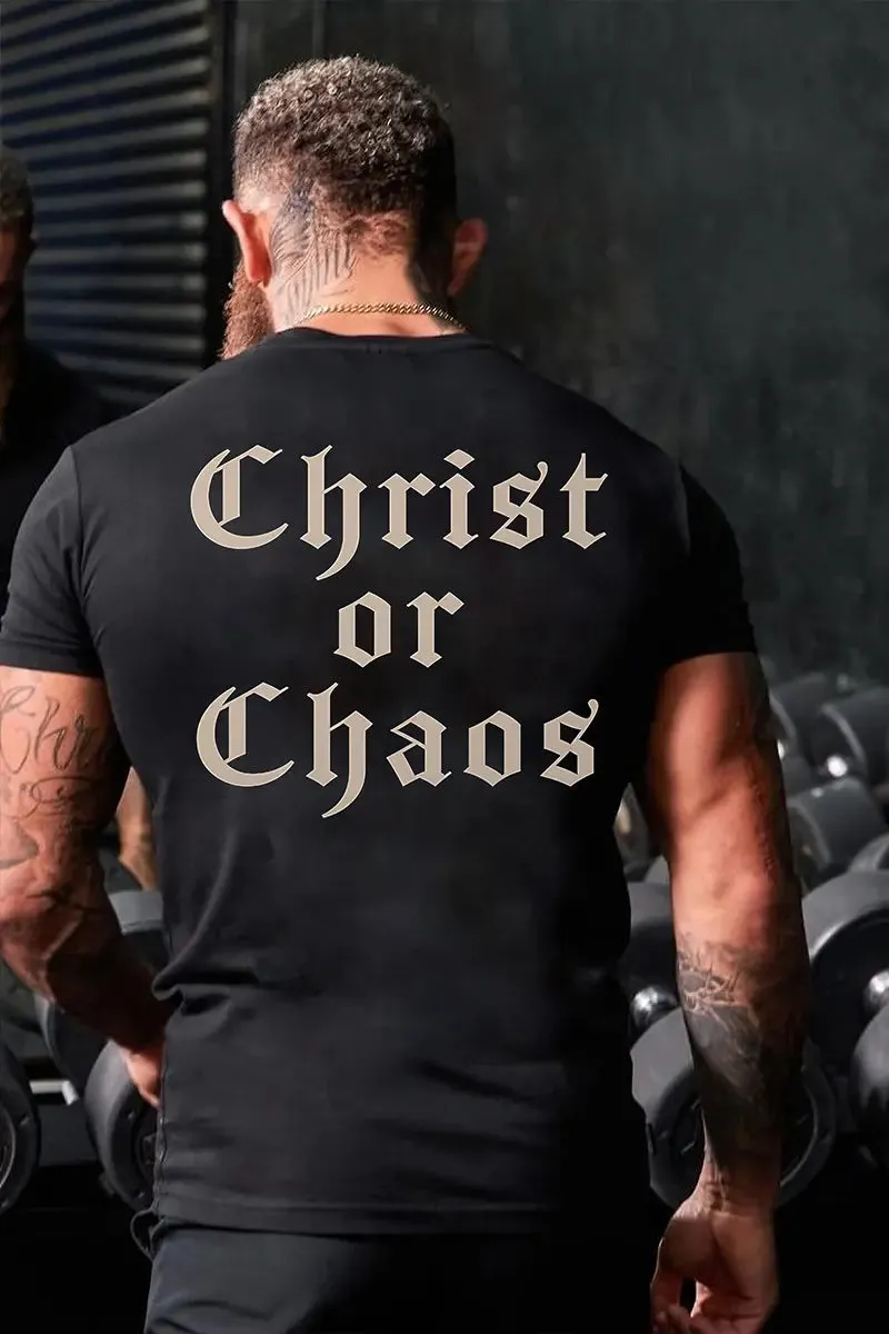 Christ Or Chaos Printed Men's T-shirt sold by Polyalien
