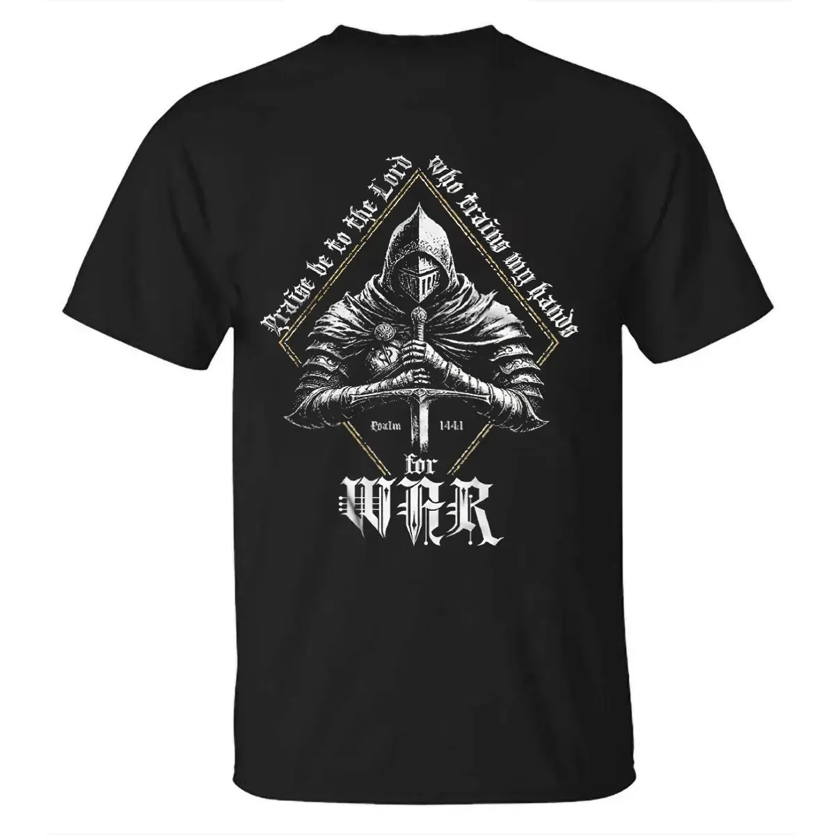 Praise Be To The Lord Who Trains My Hands Printed Men's T-shirt sold by Polyalien product image thumbnail 2