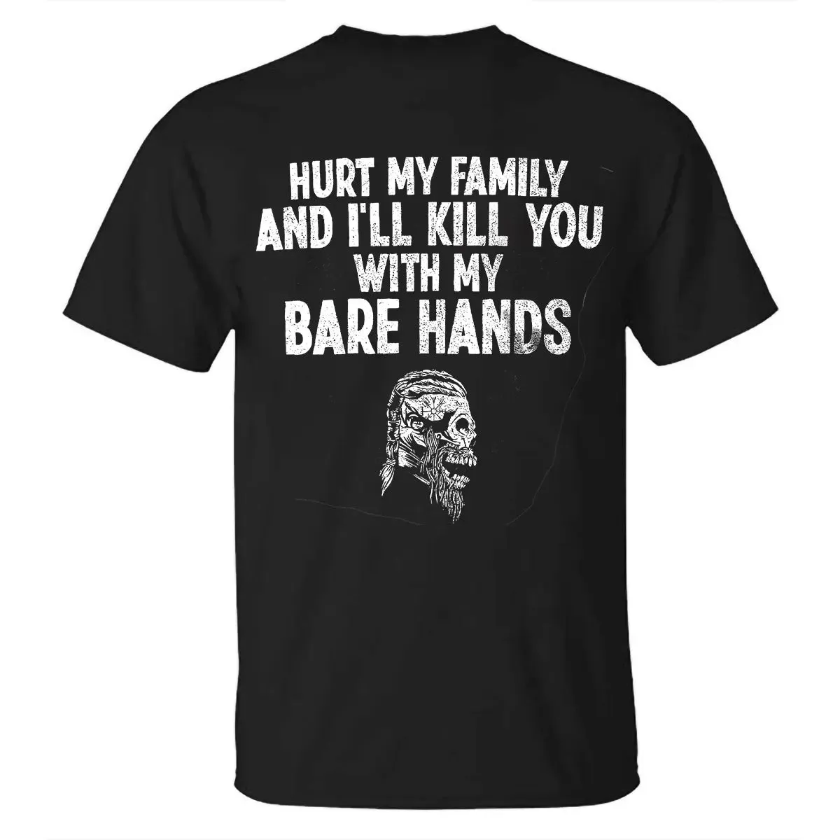Viking Hurt My Family And I'll Kill You With My Bare Hands Printed Men's T-shirt sold by Polyalien product image thumbnail 2