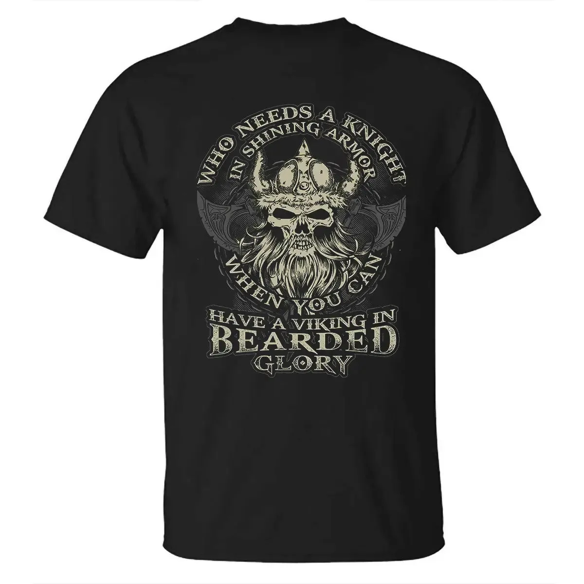 Viking Who Needs A Knight In Shining Armor Printed Men's T-shirt sold by Polyalien product image thumbnail 3