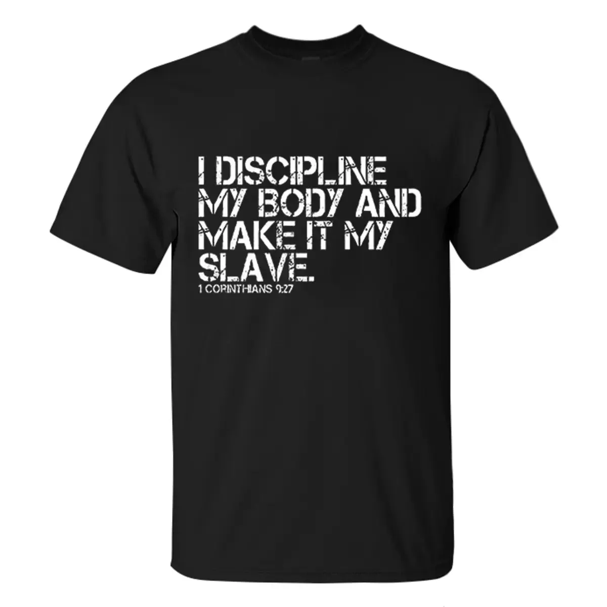 I Discipline My Body And Make It My Slave Printed Men's T-shirt sold by Polyalien product image thumbnail 3