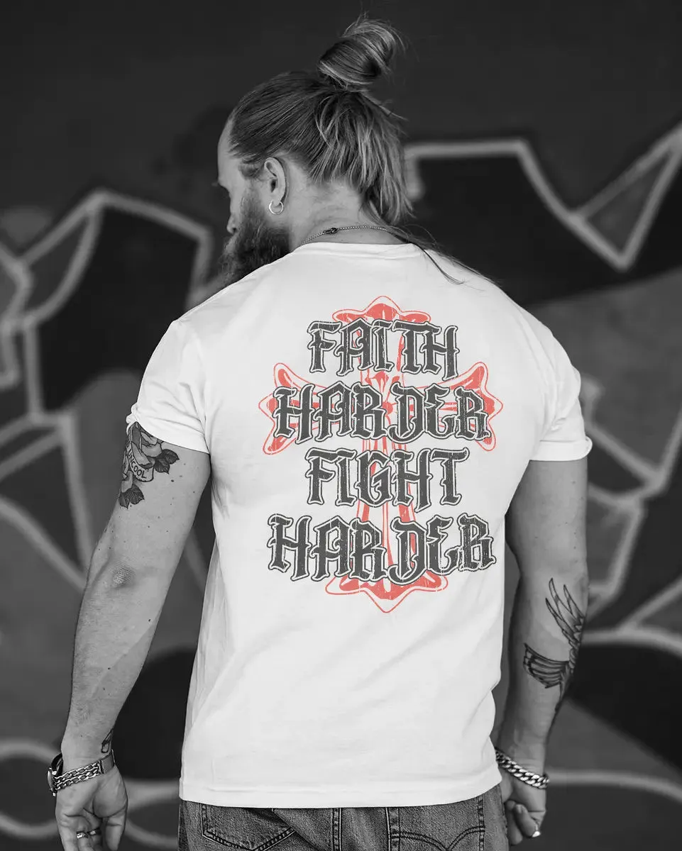 Faith harder Fight harder T-shirts sold by Polyalien product image thumbnail 3