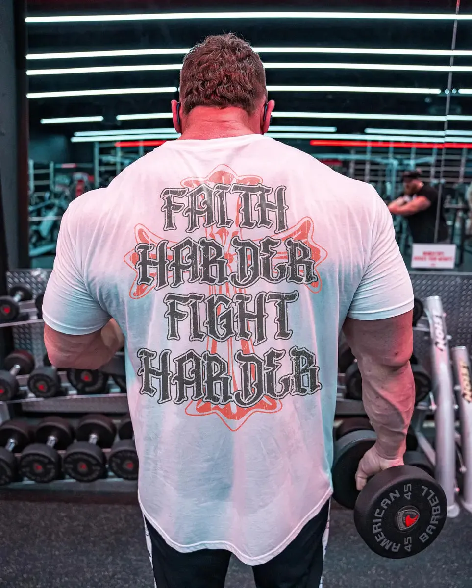Faith harder Fight harder T-shirts sold by Polyalien product image thumbnail 4