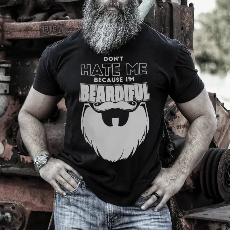 Viking Don't Hate Me Because I'm Beardiful Printed Men's T-shirt sold by Polyalien
