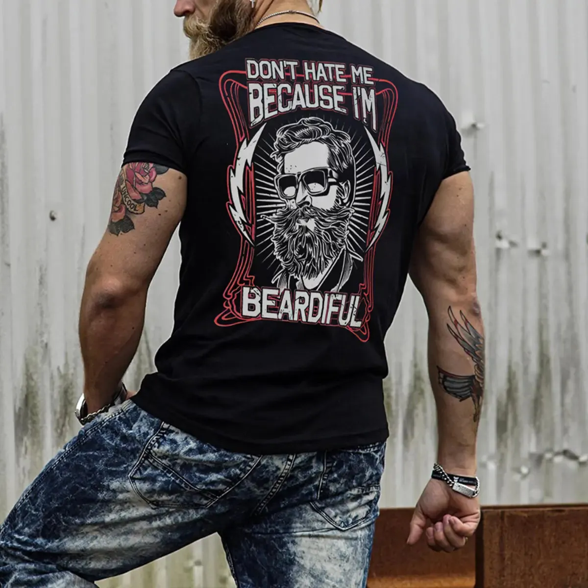 Viking Don't Hate Me Because I'm Beardiful Printed Men's T-shirt sold by Polyalien