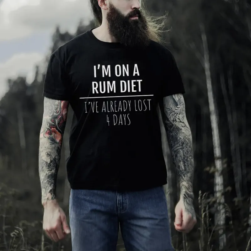 Viking I'm On A Rum Diet I've Already Lost 4 Days Printed Men's T-shirt sold by Polyalien