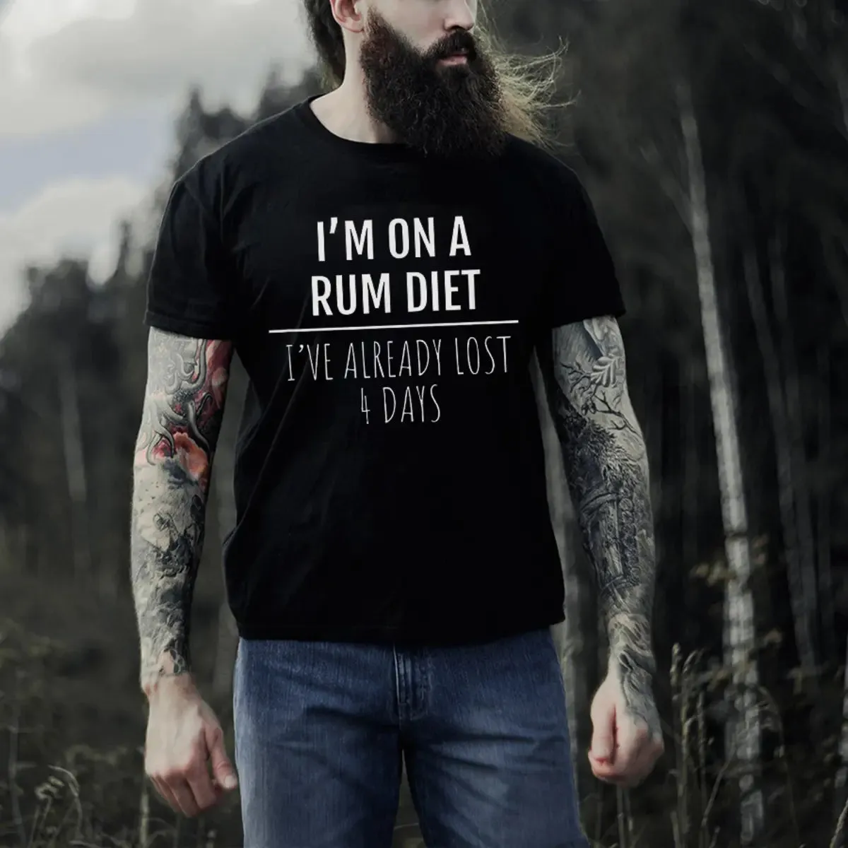 Viking I'm On A Rum Diet I've Already Lost 4 Days Printed Men's T-shirt sold by Polyalien