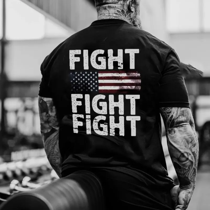 FIGHT FITGHT FIGHT Printed Men's T-shirt sold by Polyalien