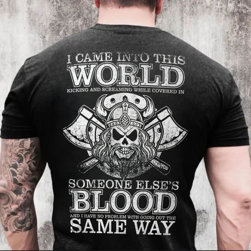 Viking I Came Into This World Kicking Printed Men's T-shirt sold by Polyalien