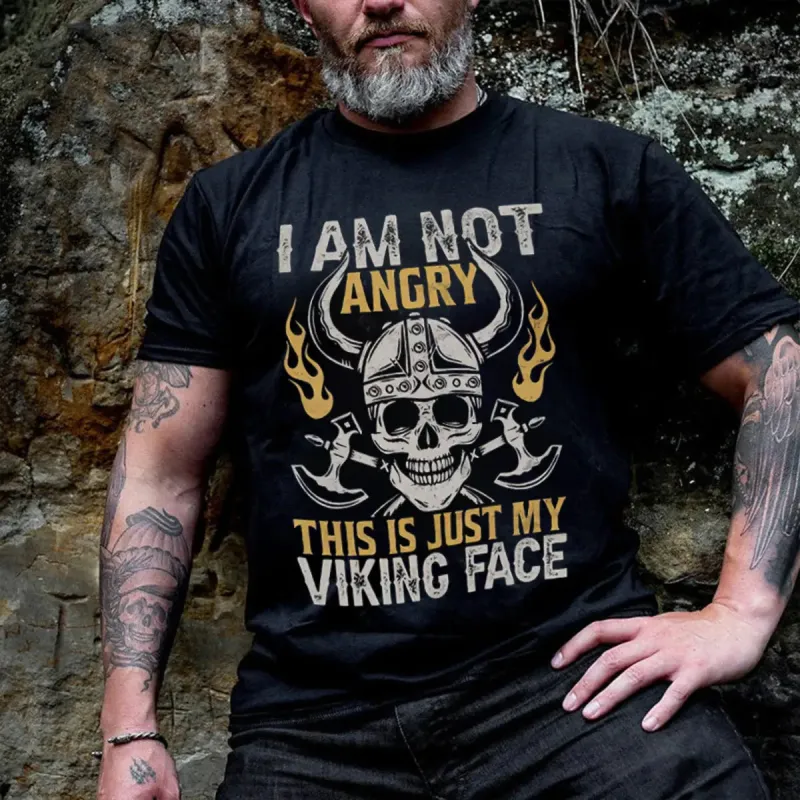 Viking I Am Not Angry Printed Men's T-shirt sold by Polyalien