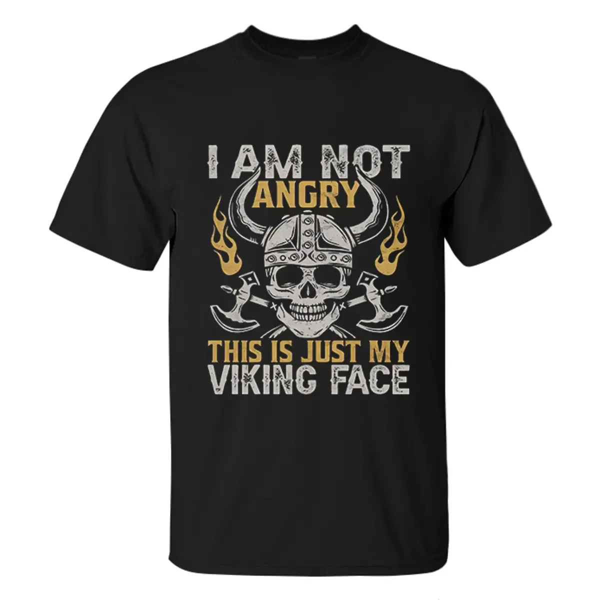 Viking I Am Not Angry Printed Men's T-shirt sold by Polyalien product image thumbnail 2