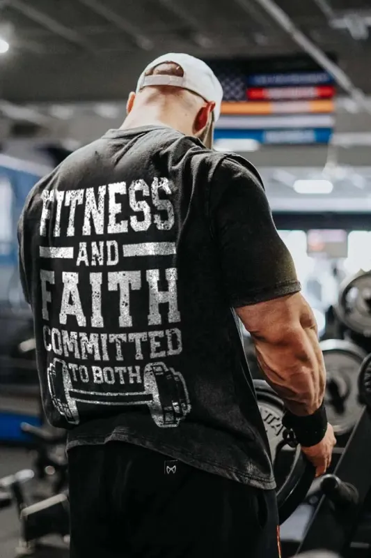 Fitness And Faith Committed To Both Printed Men's T-shirt sold by Polyalien