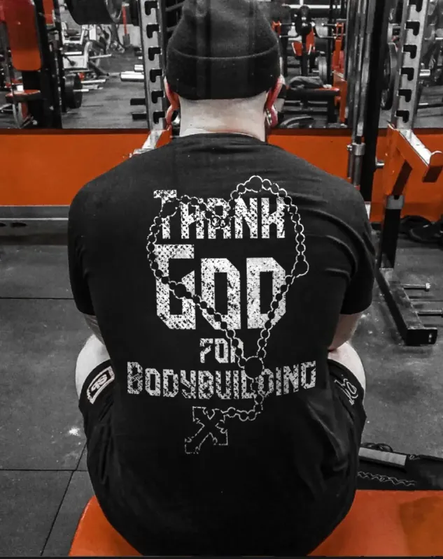 Thank God For Bodybuilding Printed Men's T-shirt sold by Polyalien
